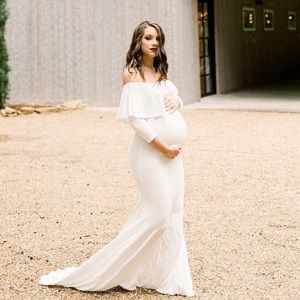 White maternity gown